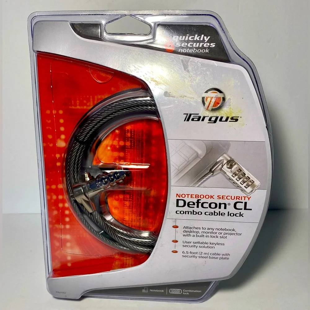 Targus Defcon CL Laptop Combination Cable Lock - 6.5 ft. Cable BRAND NEW SEALED